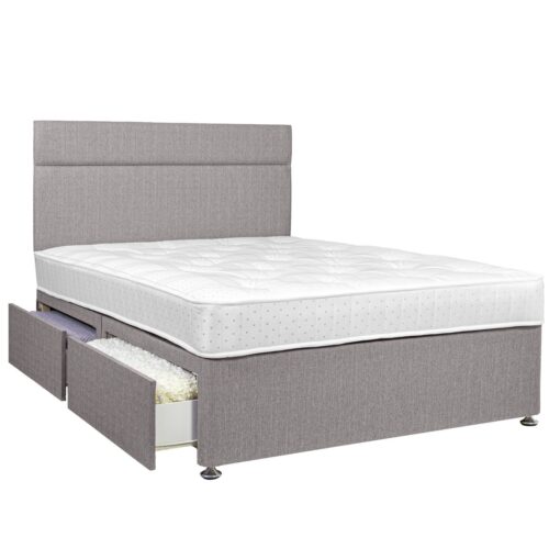 Argos Home Winslow 600 Pocket 4 Drawer Kingsize Divan - Grey