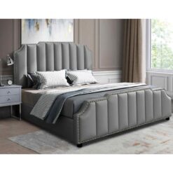 Arnold Bed Single Plush Velvet Grey