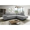 Aston Jumbo Cord Right Hand Facing Corner Sofa Bed with Storage and Lift Mechanism - Light Grey