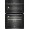 BEKO Pro RecycledNet BBXDF29300Z Electric Double Oven - Black Steel, Black,Silver/Grey