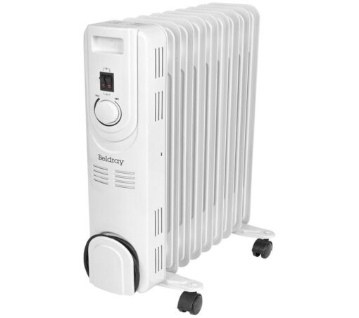 BELDRAY 9 Fin EH3749 Portable Oil-Filled Radiator - White, White