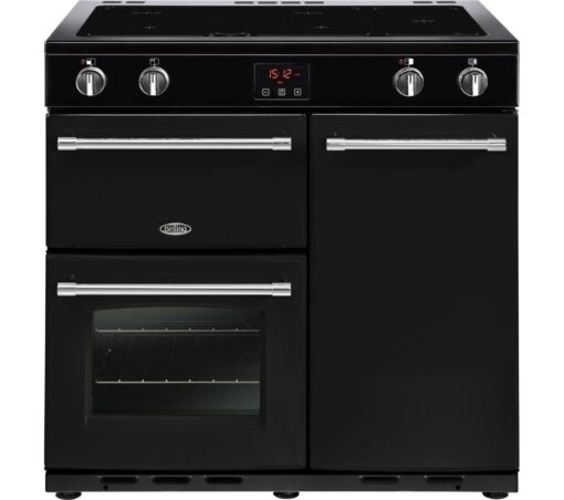 BELLING Farmhouse 90Ei Electric Range Cooker - Black & Chrome, Black