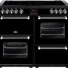 BELLING Kensington 100E Electric Ceramic Range Cooker - Black & Chrome, Black