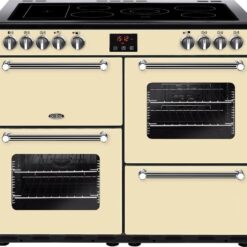 BELLING Kensington 100E Electric Ceramic Range Cooker - Cream & Chrome, Cream