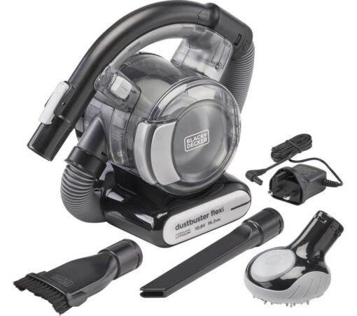 BLACK DECKER Dustbuster Flexi PD1020LP-GB Handheld Vacuum Cleaner - Black & Chrome, Black,Silver/Grey