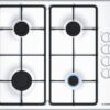 BOSCH Series 2 PBP6B2B60 58 cm Gas Hob - White, White