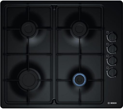 BOSCH Series 2 PBP6B6B60 58 cm Gas Hob - Black, Black