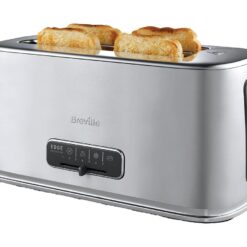 BREVILLE Edge Long Slot VTR023 4 Slice Toaster - Brushed Stainless Steel, Stainless Steel