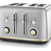 BREVILLE Mostra VTT929 4-Slice Toaster - Silver & Gold, Silver/Grey,Gold