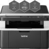 BROTHER DCP-1612W All In Box Monochrome All-in-One Wireless Laser Printer Bundle, Black