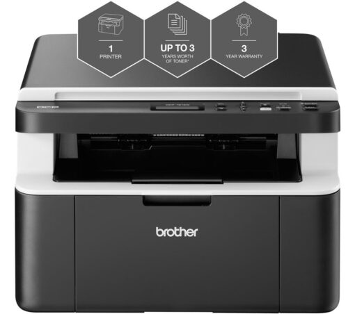 BROTHER DCP-1612W All In Box Monochrome All-in-One Wireless Laser Printer Bundle, Black