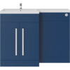 Bahtroom L Shape Vanity Unit LH Basin Sink Furniture Matt Navy Blue