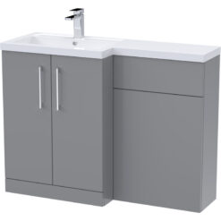 Balterley - Level Furniture Combination Vanity Basin and wc Unit Left Hand - 1100mm x 390mm - Satin Grey