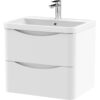 Balterley - Wall Hung 2 Drawer Vanity Basin Unit with Polymarble Basin, 600mm - Satin White