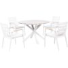 Beliani - 4 Seater Garden Dining Set Aluminium Table with Taupe Top Chairs with Cushions White Maletto/Taviano