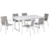 Beliani - 6 Piece Garden Dining Set Chairs and Extending Table Aluminium Grey Valcanetto/ Busseto