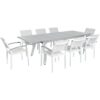 Beliani - 9 Piece Garden Dining Set White Aluminium Grey Synthetic Extending Table Pereta