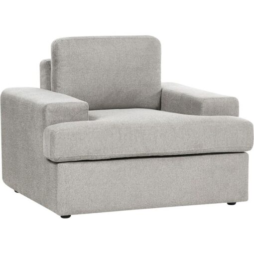 Beliani - Classic Armchair Upholstered Polyester Fabric Cushioned Backrest Thickly Padded Light Grey Alla