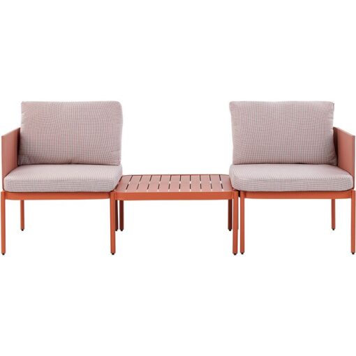 Beliani - Convertible Garden Sofa Set Orange Aluminium 2 Seater Terracina