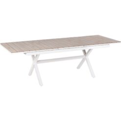 Beliani - Extending Garden Table 184/244 x 90 cm Aluminium Outdoor Furniture White Fanes