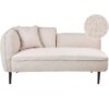 Beliani - Left Hand Boucle Chaise Lounge with Cushion Metal Legs Light Beige Chevannes