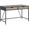 Beliani - Minimalist Home Office Desk 2 Drawers Wooden Top Metal Base 120x60 cm Black Jena