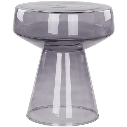 Beliani - Modern Clear Transparent Glass Side End Coffee Table Furniture Oval Designer Shape Grey Laguna