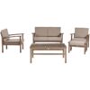 Beliani - Modern Outdoor Garden 5 Piece Certified Dark Acacia Wood Conversation Set Manila