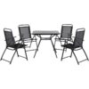 Beliani - Outdoor Dining Set Black 4 Net Chairs 5 Pieces Livo