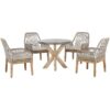 Beliani - Outdoor Garden Dining Set Fibre Concrete Round Dining Table 4 Beige Chairs Olbia