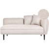 Beliani - Right Hand Boucle Chaise Lounge with Cushion Metal Legs Light Beige Chevannes