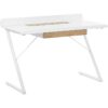 Beliani - Scandinavian Home Office Desk Metal Legs 1 Drawer Study White Light Wood Focus