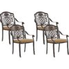 Beliani - Set of 4 Retro Garden Dining Chairs with Seat Cushions Aluminium Brown Salento