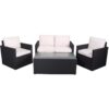 Berlin Four Seater Conrner Lounging Set In Black