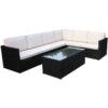 Berlin Six Seater Conrner Lounging Set In Black