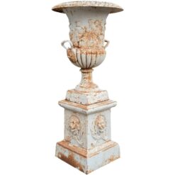 Biscottini - Old vase with cast iron base antique white finish