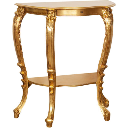 Biscottini - wooden console, gold finish, made in italy