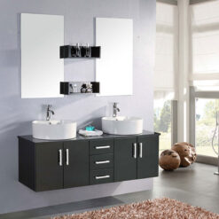 Black Bathroom Cabinet 150 cm Washbasin Included - Butterfly