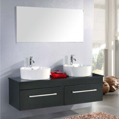 Black Bathroom Cabinet 150 cm Washbasin Included - Goldfinch