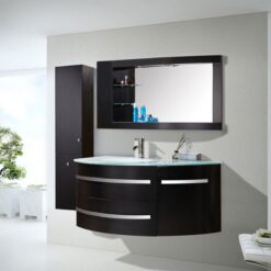 Black bathroom cabinet 120 cm with column and washbasin included - Black Ambassador