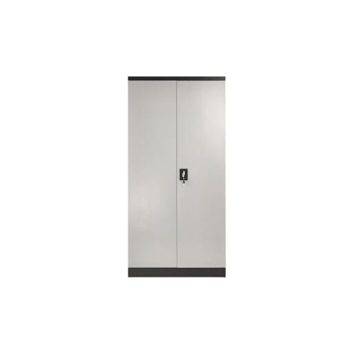 Black/Grey Stainless Steel Filing cabinet with 4 shelves- 2 Doors- Lockable Filing Cabinet (40D x 90W x 185H)