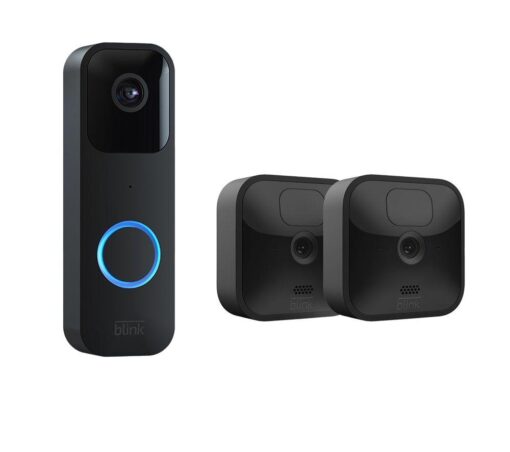 Blink Outdoor HD 1080p WiFi Security Camera System (2 Cameras) & Blink Video Doorbell (Wired / Battery) Bundle, Black