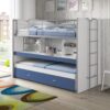 Bonny European single loft bed with roll container