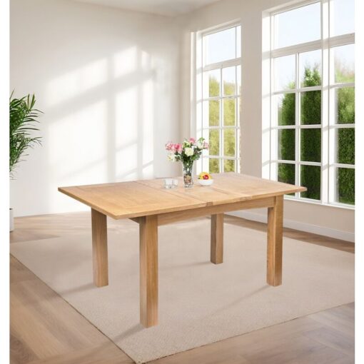 Camberley Oak Extending Dining Table for 6 People, Butterfly Table, Kitchen Table in Light Oak, Wooden Dining Table, Extendable Table for Dining Room