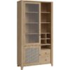 Cestino 2 Door 2 Drawer Display Cabinet in Jackson Hickory Oak and Rattan Effect