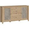 Cestino 2 door 4 Drawer Sideboard in Jackson Hickory Oak and Rattan Effect