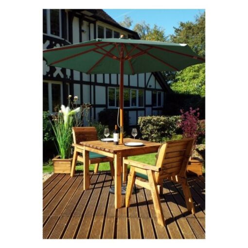 Charles Taylor - 2 Seater Wooden Garden Bistro Dining Table & Chairs Green