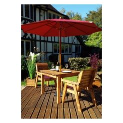 Charles Taylor - 2 Seater Wooden Garden Bistro Dining Table & Chairs Red