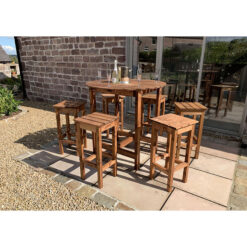 Charles Taylor - Alfresco Bar Set Six Seater - L200 x W200 x H110 - Redwood