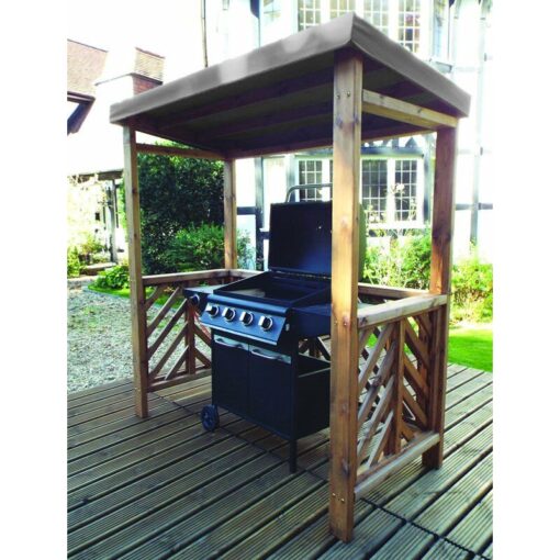 Charles Taylor - Dorchester bbq Shelter (Grey Roof Cover) - W170 x D100 x H196 - Fully Assembled - Grey